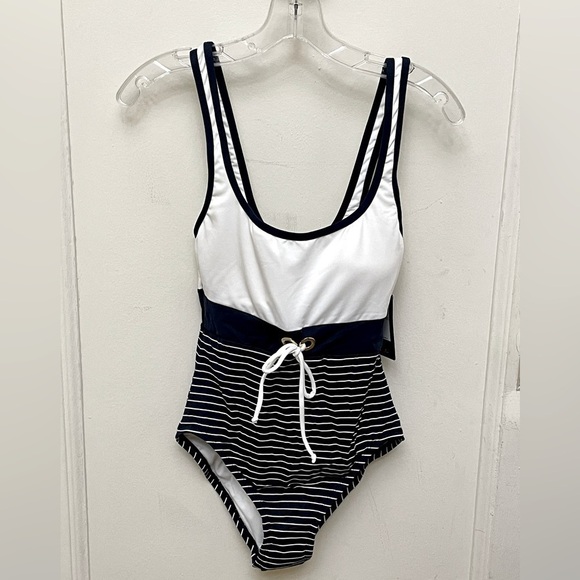 Tommy Hilfiger Swimsuit Bathing Suit Nautical Bow Size 10 NWT - Picture 1 of 15